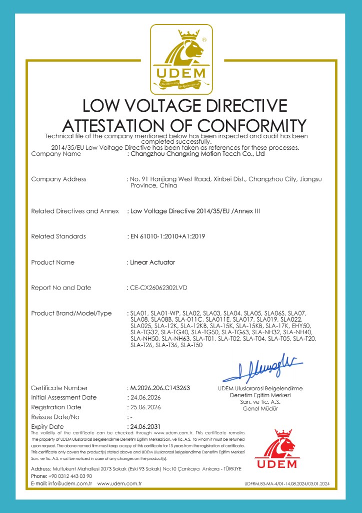 Low Voltage Directive Attestation of Conformity M.2026.206.C143263