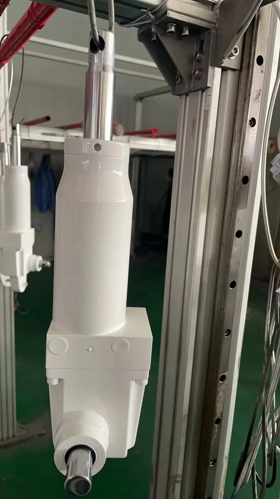 SLA-HP250 self-contained hydraulic actuator hanging for inspection in a production environment